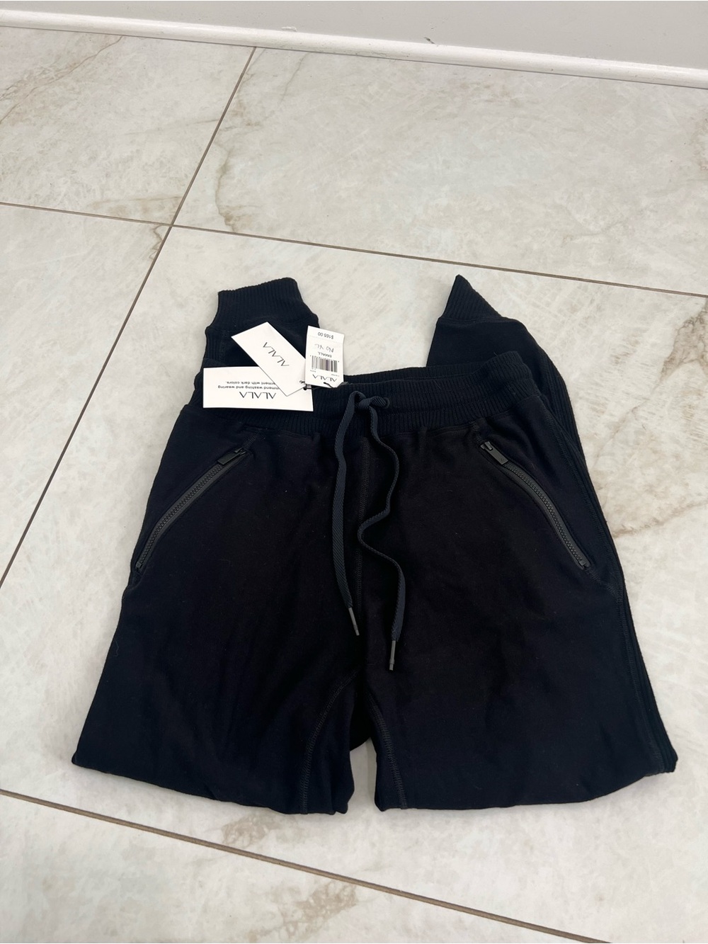 NWT ALALA Black Soft Knit Athletic Joggers Size Small $165